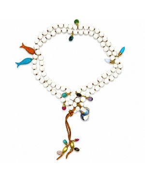Persia Dona Jewelry Mykonos Riverstone X Fish Necklace - Metallic
