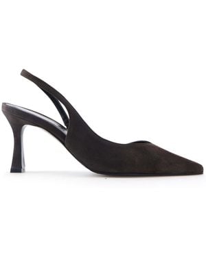 Notabene Emira Slingback Stilettos, Dark Suede - Black