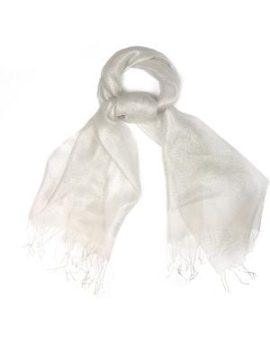 Saachi Glitzy Yet So Classy Silk Scarf - White