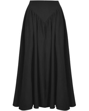 Oh!Zuza Echo Viscose Midi Skirt With Pockets – - Black