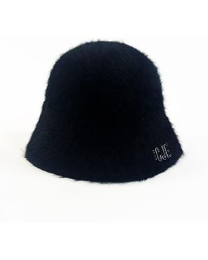 Chanel Joan Elkayam C J E Fluffy Faux Fur Dome Cloche Bucket Hat - Blue
