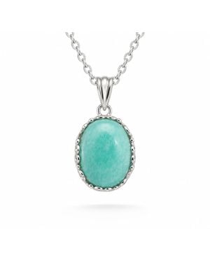 Isla Silver Handmade Amazonite Sterling Pendant - Blue