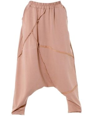 Metamorph Neutrals Relaxed Drop-Crotch Trousers - Pink