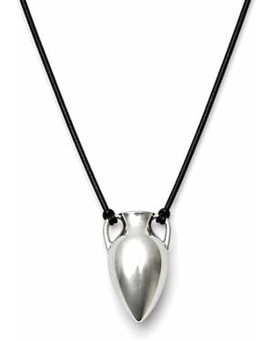 Pearl Code Artisanal Wish Jug Mini Pendant With Adjustable Cord - Black