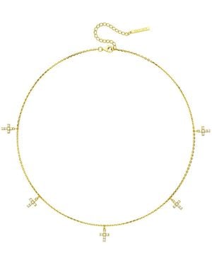 Vanimy Five Cross Station Necklace - Metallic