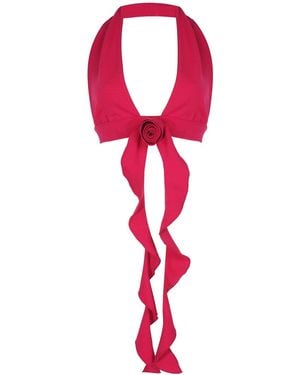 No'design Bustier With Rose Detail - Red