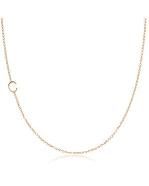 Maya Brenner 14K Asymmetrical Letter Necklace - Metallic