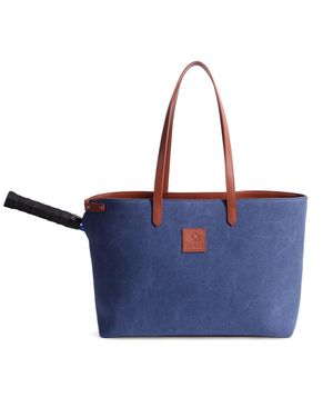 Jurgi Brand Tennis Padel Tote Bag – Canvas & Leather - Blue