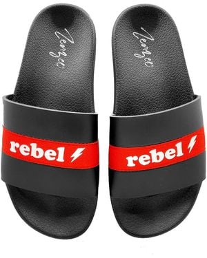 Zenzee Rebel Rebel Slide Sandals - Black