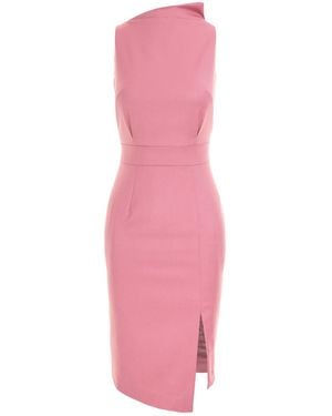 AVENUE No.29 Bodycon Midi Dress With Leg Slit - Pink