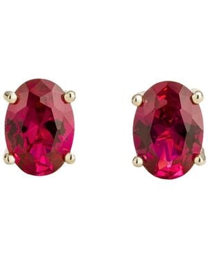Juvetti Ovo Earrings Set With Ruby - Red