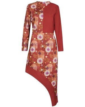 Maison Qala Russet Bloom Dress - Red