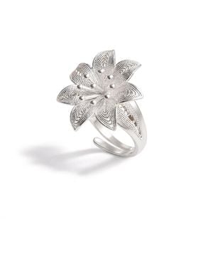 Yieon Lily Fine Filigree Ring - White