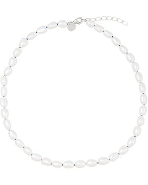 Chiara Tedeschi Jewellery Baroque Pearl Necklace & Coloured Thread - White