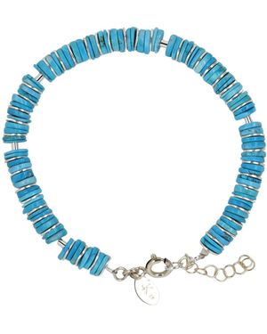 Lori Kaplan Design Sleeping Beauty Slivers Signature Sterling Bracelet - Blue