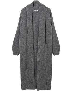 Loop Cashmere Ribbed Cashmere Coatigan - Gray