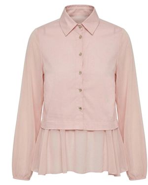 James Lakeland Pale Contrast Hem Blouse - Pink