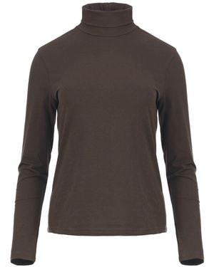 Conquista Turtle Neck Top By - Brown