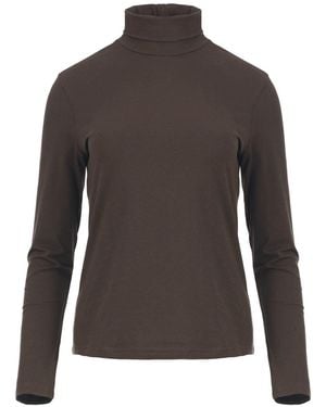 Conquista Turtle Neck Top By - Brown
