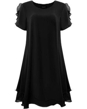 James Lakeland Short Sleeve Wave Hem Dress - Black