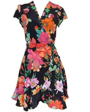 Introvertie VIENNA Alice Silk Wrap Dress Mini - Red