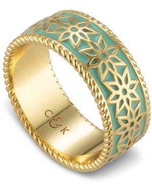 Coco & Kinney Enamel Figgy Starburst Ring - Metallic