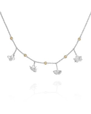 Far East Jewelry Handcrafted & Crystal Autumn Sound Necklace - Metallic