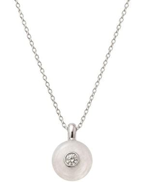 Lily Flo Jewellery Moonstone Diamond Pendant Necklace - Metallic