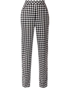 AGGI by HALEWSKI Romina Jet Set Wide Checkered Pants - Black