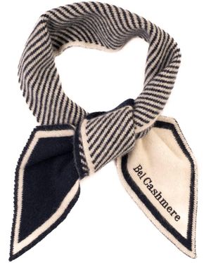 Bel Cashmere Stripped Cashmere Scarf - Brown