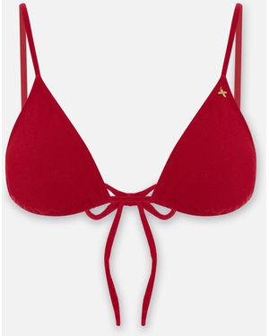 Pcfg The Solar Reflections Classic Triangle Bikini Top - Red