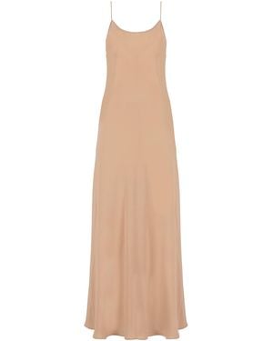 Teodora Milano Neutrals Porto Rafael Silk Long Dress - Natural