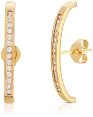 Glamrocks Jewelry Pavé Suspension Hoops-Clear - Metallic