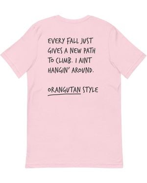 Anchor and Crew Cotton Think Ocean Orangutan Aspirations Cotton Embroidered T-Shirt - Pink
