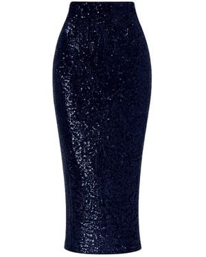 SACHA DRAKE Sequin Pencil Skirt - Blue