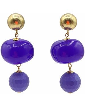 Michael Nash Jewelry Analise Triple Resin Drop Pierced Earrings - Purple