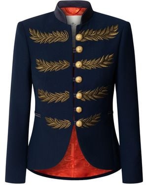 The Extreme Collection Embroidered Blazer Renata Love - Blue