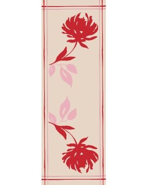 Heritagemoda Neutrals Luxury Wool-Silk Scarf – Hand-Painted Ivory With & Floral Design - Pink