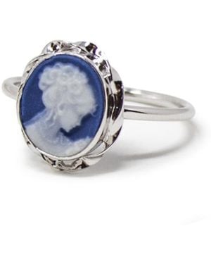 Vintouch Italy Mini Cameo Stacking Ring - Blue