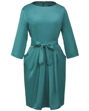 Smart and Joy Pegged Dress With Pleats - Blue