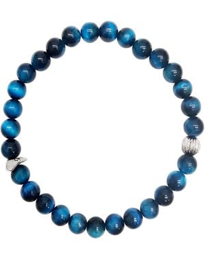 Farra Tiger-Eye Stone Flexible Bracelet - Blue