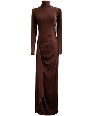 Ats the Label Evangeline Turtleneck Maxi Dress - Brown