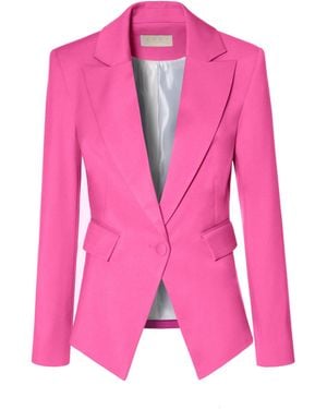 AGGI by HALEWSKI Angela Very Berry Single Breasted Feminine Blazer - Pink