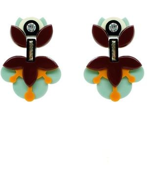Gissa Bicalho Handmade Acrylic Earring Petunia Medium - Green