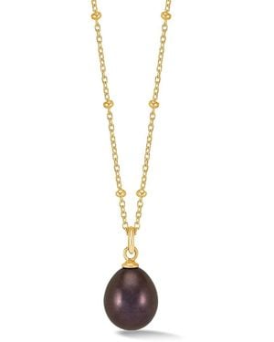 Dower & Hall Large Oval Peacock Luna Pearl Pendant - Metallic
