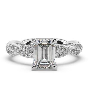 Artisan Designer Emerald-Cut Lab Diamond Ring - Metallic