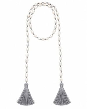 Lalinde Solène Pearl Tassel Necklace - White