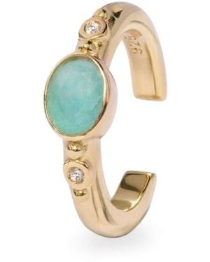 Zohreh Amazonite & Sapphire Ear Cuff 14K Vermeil - White