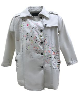 Zasta Studio Color Palette Raw Denim Oversized Multispots Jacket Four - Gray