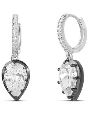 SHYMI Pave Huggie Pear Drops - Metallic